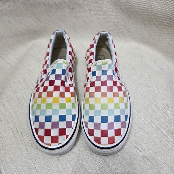 Vans Woman's flats Multi-Colored Checkered Design Shoes size 10.5 - Picture 2 of 6